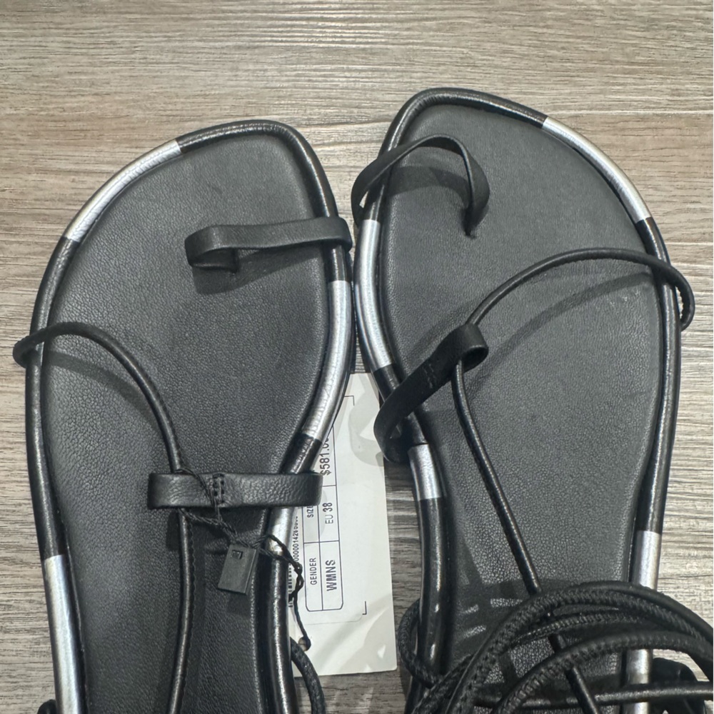 Isabel Marant Jeiro Black Leather Lace Up Wrap Around Strap Sandals - Picture 5 of 10